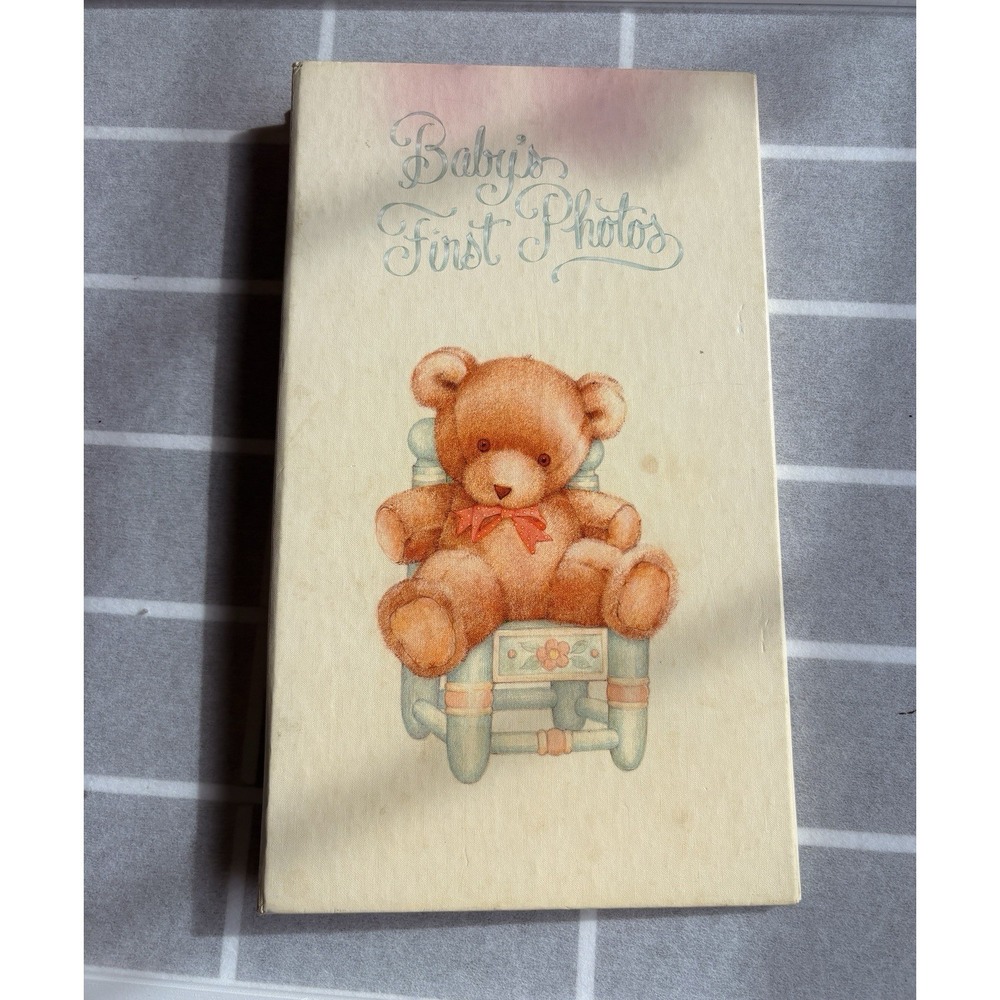 Vintage 1982 Hallmark Teddy Baby's First Photo Album  Holds 48 Photos ALB4635